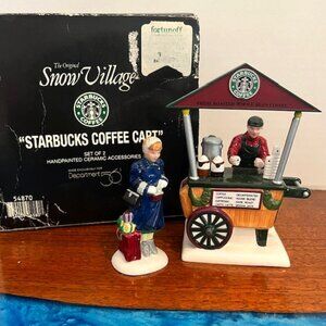 Dept 56 Original Snow Village Starbucks Coffee Cart 54870